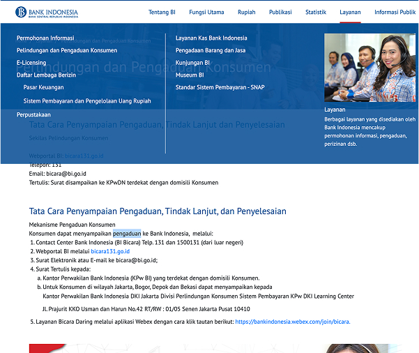 menu layanan konsumen