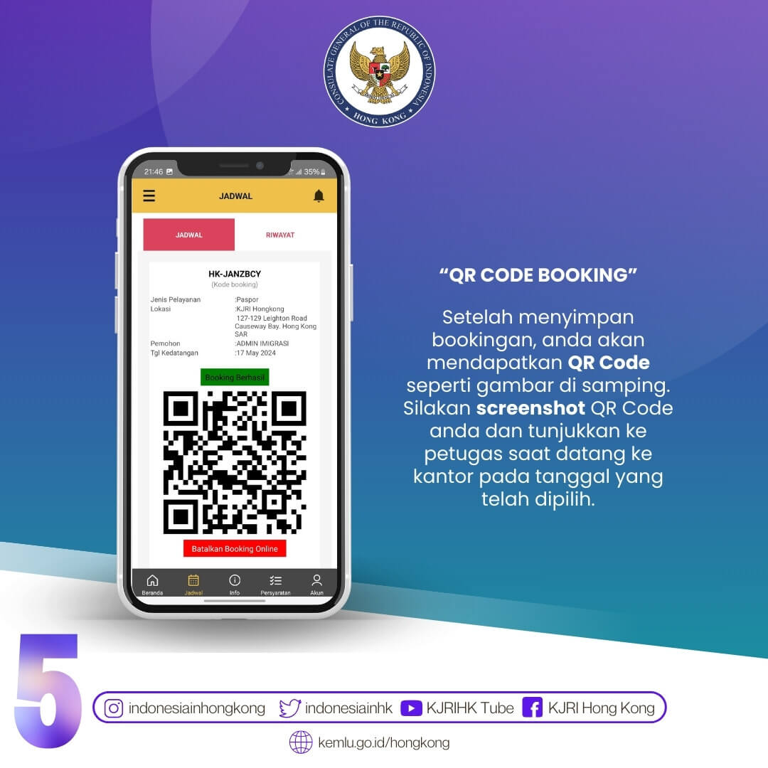 Simpan Kode QR / Kode Booking